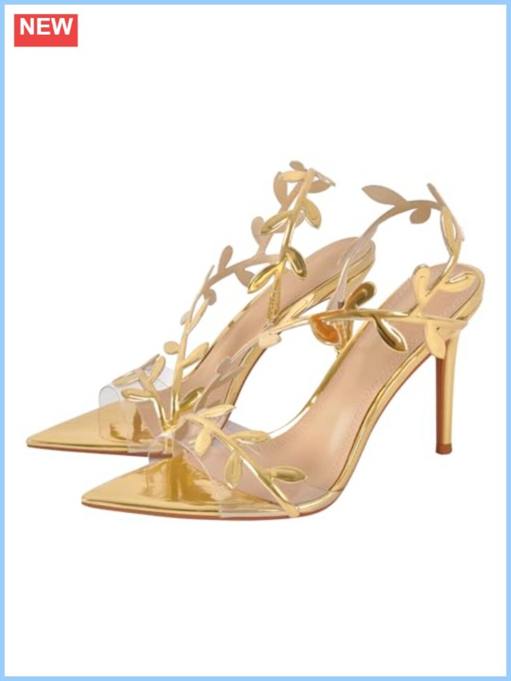 Clear Stiletto Heeled Sandals Pointed Open Toe Strappy Slingback